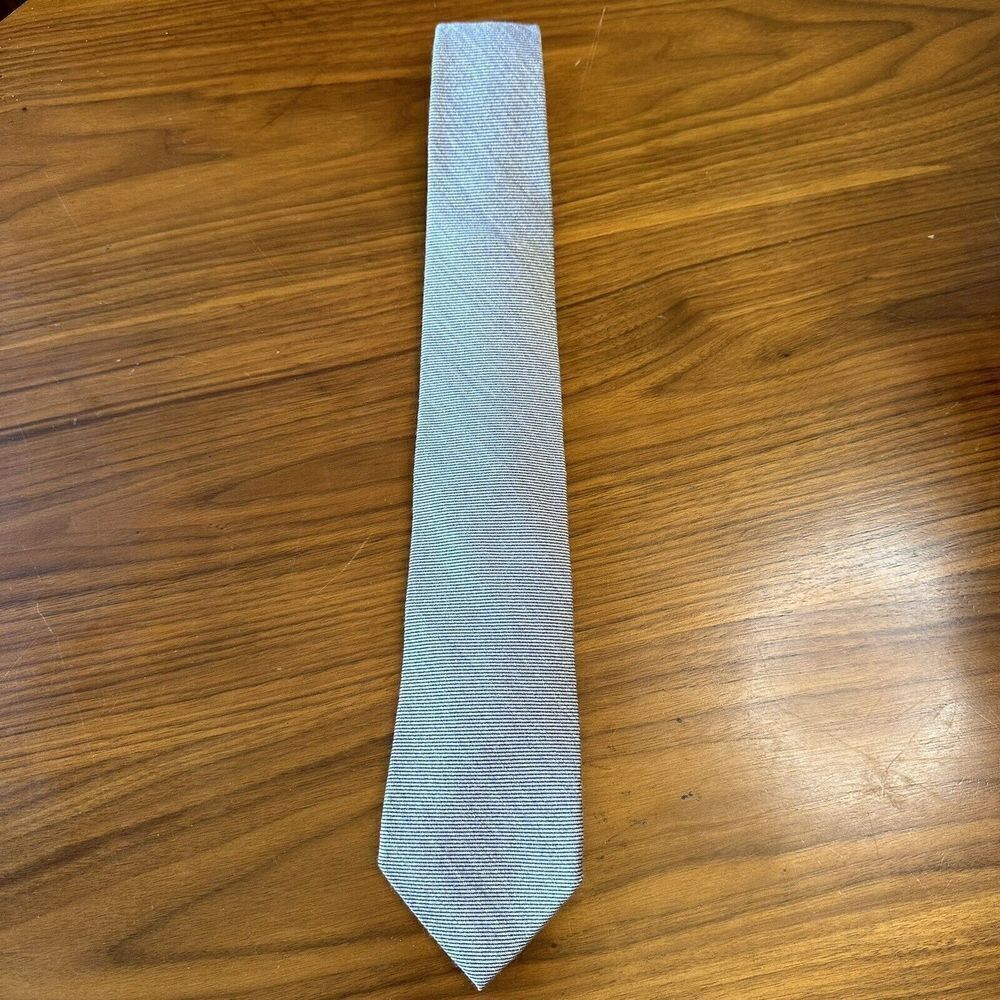 Land’s End Men’s Tie Silk Wool Blend Light Gray